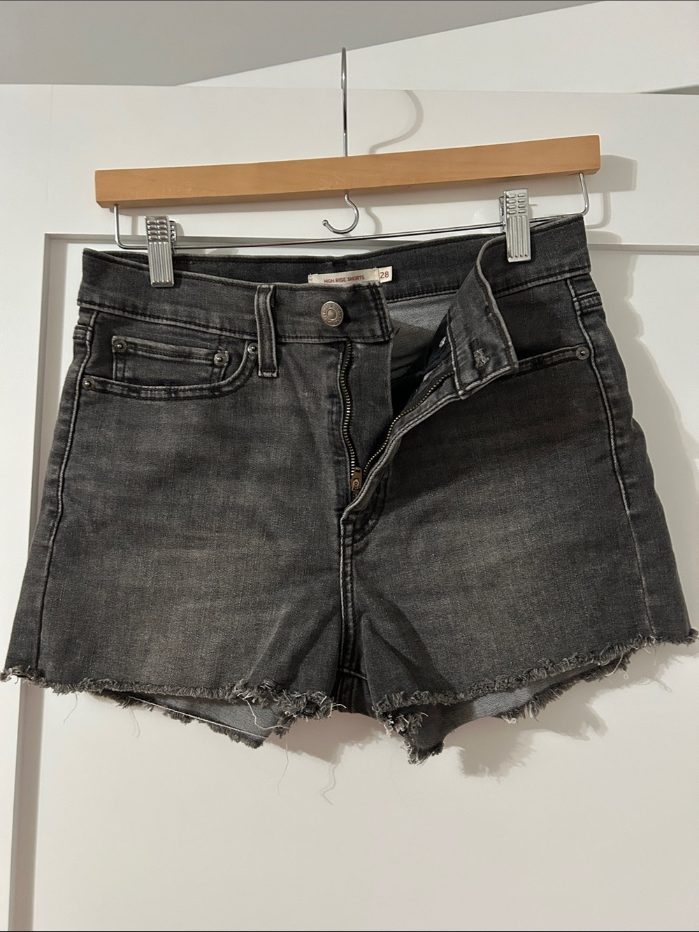 Women's Levi’s Washed Black Denim Cutoff Shorts